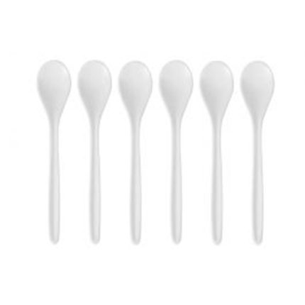 COFFEE SPOON SET6 WHITE L14.5CM PLASTIC