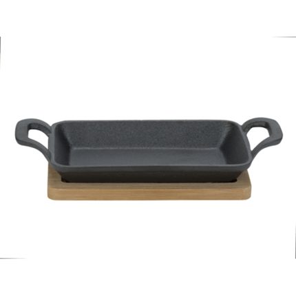CAST IRON DISH W/TRAY 10X22.5X5CM