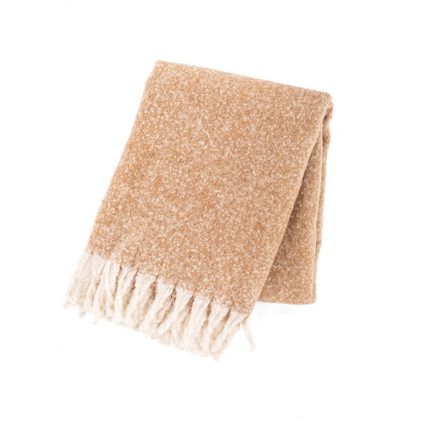 THROW FLOCK MICROFLANNEL 130X170CM TAN