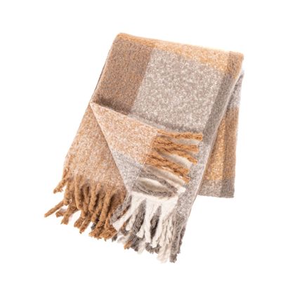 THROW PLAID/BROWN MICROFLANNEL