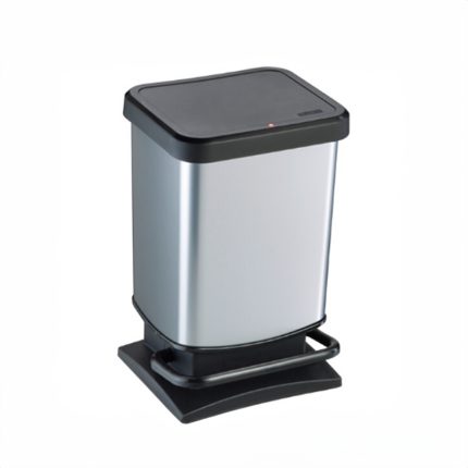 PEDAL BIN  ROTHO 20LTR  SILVER/BLACK