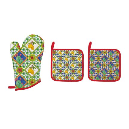 GLOVES 30X20CM + 2 POT HOLDERS 20X20