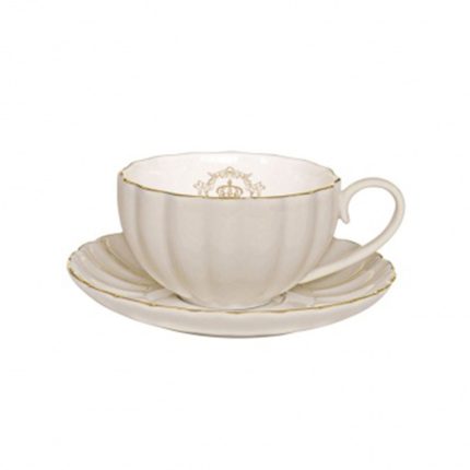 TEA CUP AND SAUCER IN COLOR BOX GREY