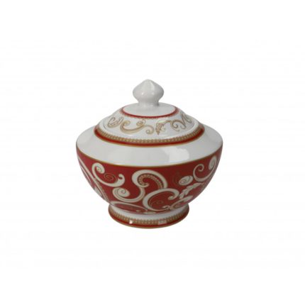 SUGAR BOWL RED & GOLD