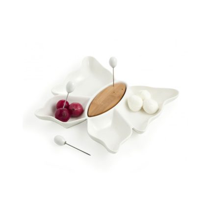 BUTTERFLY WHITE PORCELAIN DISH