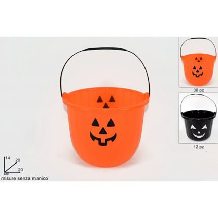 HALLOWEEN BUCKET PLASTIC14X20CM