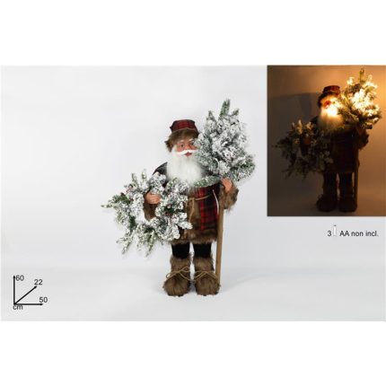 SANTA TREE/WREATH/LIGHTS 60CM