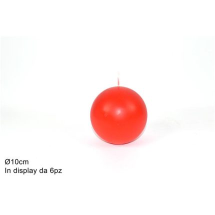 CANDLE ROUND RED 10CM