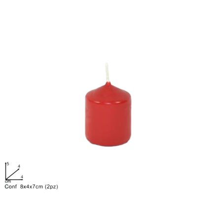 CANDLE RED 2PC 5X4CM