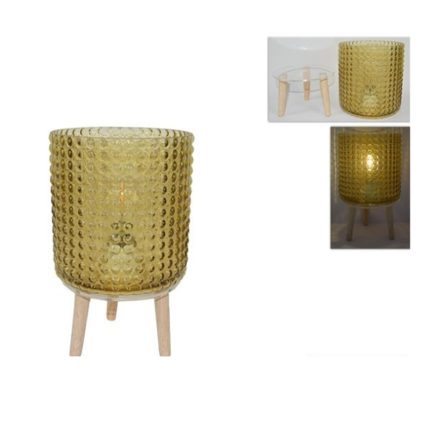 GLASS LAMP WITH GOLDEN  BASE LIGHT