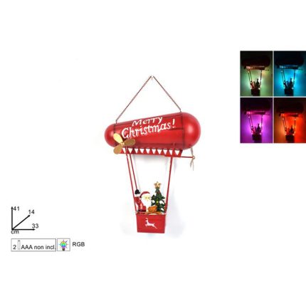 SANTA AIRSHIP W/LED METAL