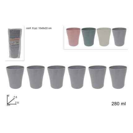 PLASTIC CUPS 280ML SET 6 PCS