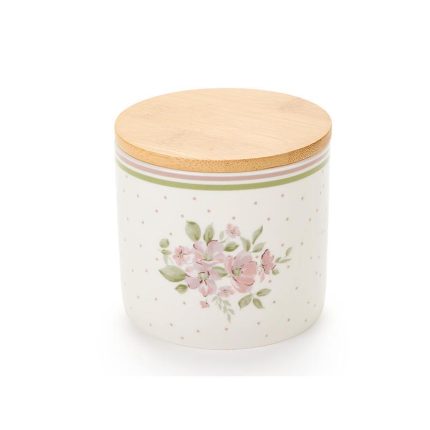 STORAGE JAR WITH WOODEN LID 10X8.5 CM