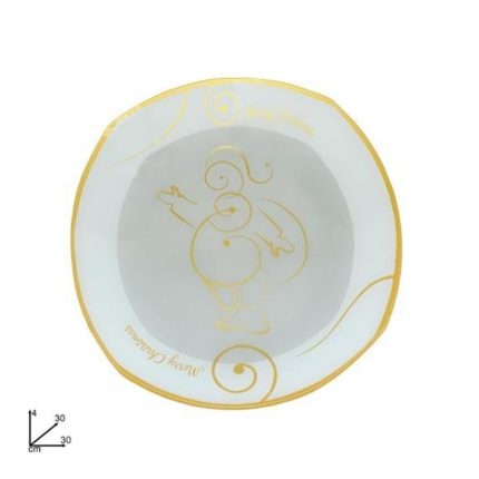 CHRISTMASS GLASS PLATE 30CM