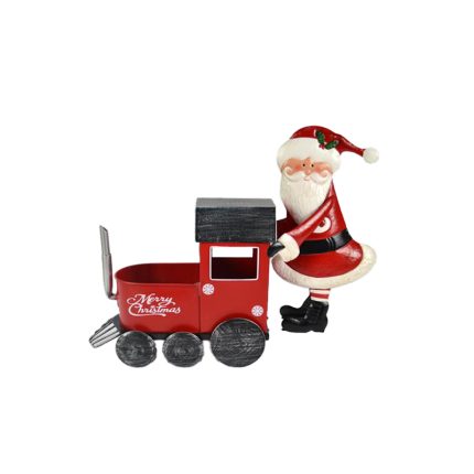 SANTA ON TRAIN TIN 37X47CM