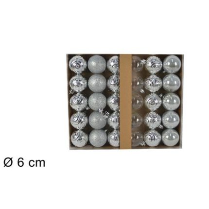 MATT SILVER BAUBLES 30PCS