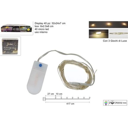 FAIRY LIGHTS 40 MICRO LED WARM WHITE