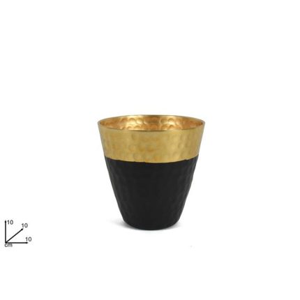 VASE METAL BLK/GOLD 10CM