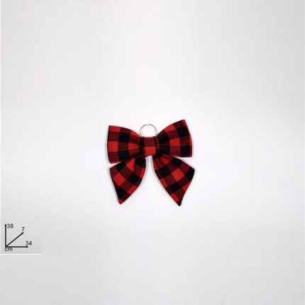 BOW 34 CM CHECKED RED/BLACK