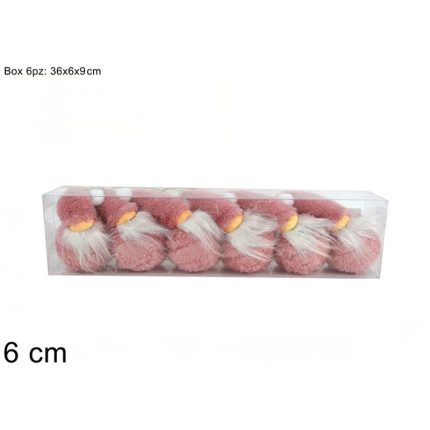 BAUBLES GNOMES/PINK 6PCS