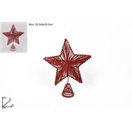 CHRISTMAS STAR TREE TOPPER 25X20CM