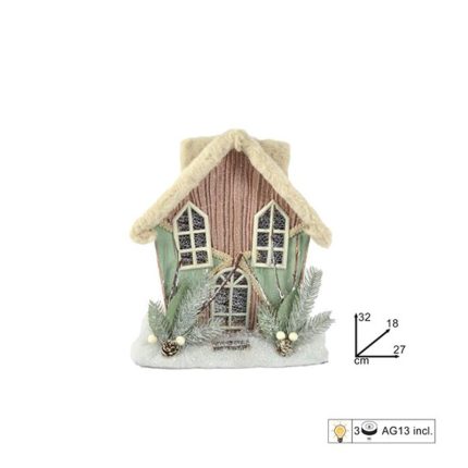 SANTA GLITTER W/LIGHT 12CM