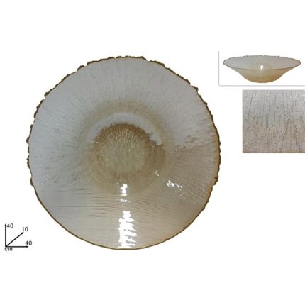 CENTERPIECE GLASS/GOLD 40CMS