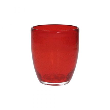 GLASS TUMBLER 380 BUBBLES ROSSO