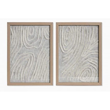 PICTURE SET2 GLASS PAPIER-MACHE 25X2X35