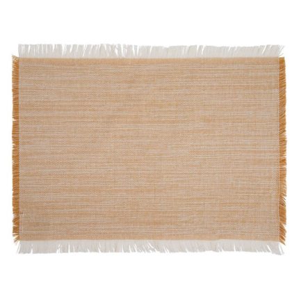PLACEMAT FRINGES BEIGE-MUSTARD 46 X 33CM
