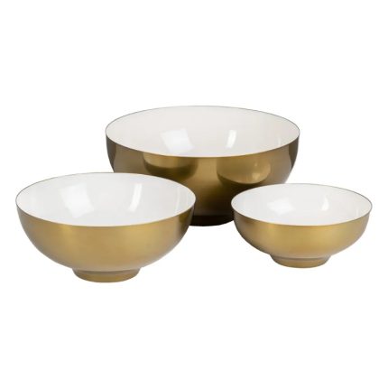 BOWL WHITE GOLD MEDIUM