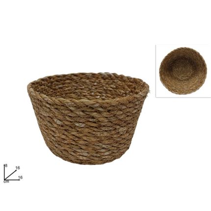RATTAN ROUND BASKET 16X8CM