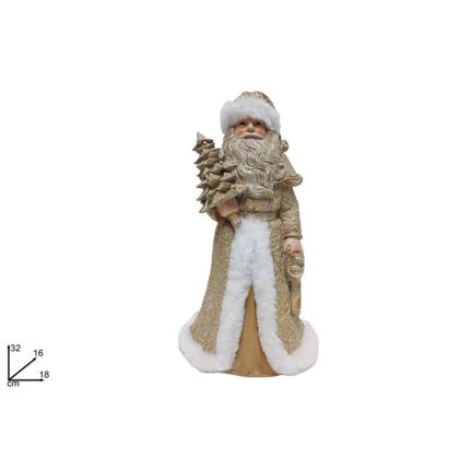 SANTA DECO/FUR 32CM