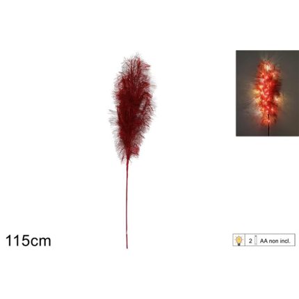 FEATHER STEM W/LIGHT RED 115CM