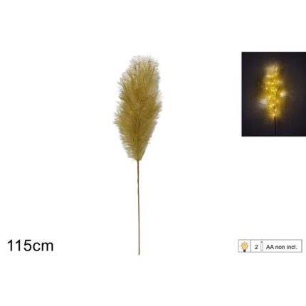 FEATHER STEM W/LIGHT GOLD 115CM