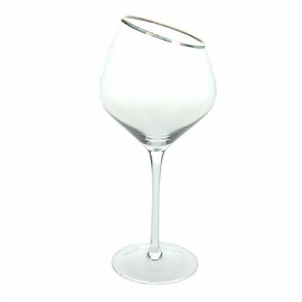 GOLD RIM WINE GOBLET SET OF 6