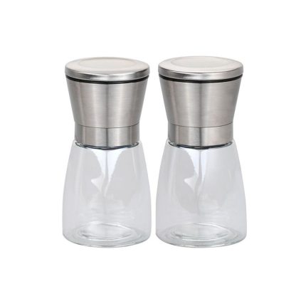 PEPPER & SALT MILL S/STEEL/GLASS6.5X13.5