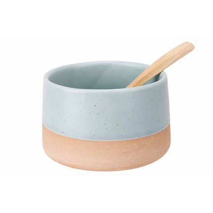 DELA SET BOWL BLUE W/SPOON 9.5X5.5CM