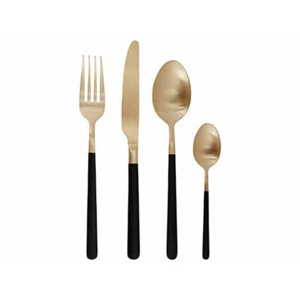 CUTLERY SET 16PCS OLIVIA CHAMPAGNE/ BLK