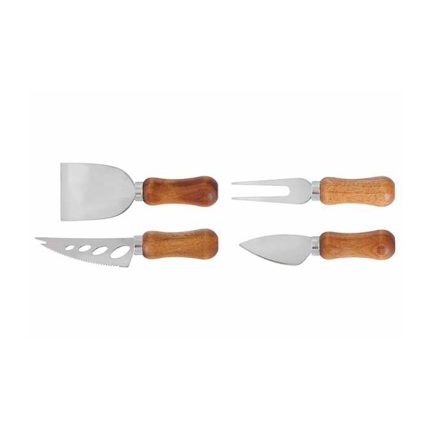CHEESE KNIFE SET MINI 4 PCS WOOD HANDLE