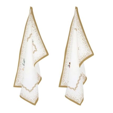 KITCHEN TOWELS 70X50CM S/2 WHITE ELEGANE
