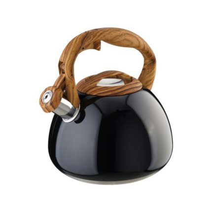 KETTLE + WHISTLE BLK/WOODEN HANDLE 3.0L