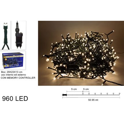 CHRISTMAS LIGHTS 960 LED WARM WHITE