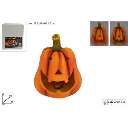 PUMPKIN W/LIGHTS 21CM