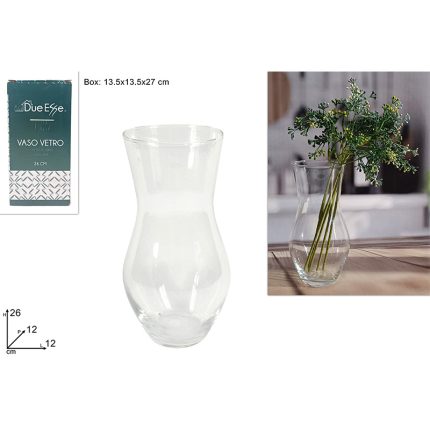 GLASS VASE 26CM