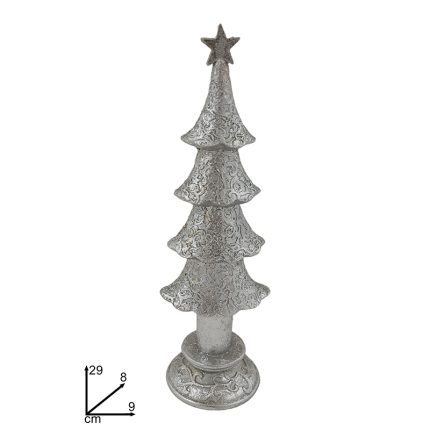 CHRISTMAS TREE DECO 29CM SILVER