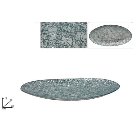 CENTERPIECE OVAL 33X18CM SILVER