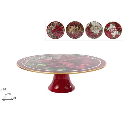 CHRISTMAS CAKE STAND 29CM 4 ASS