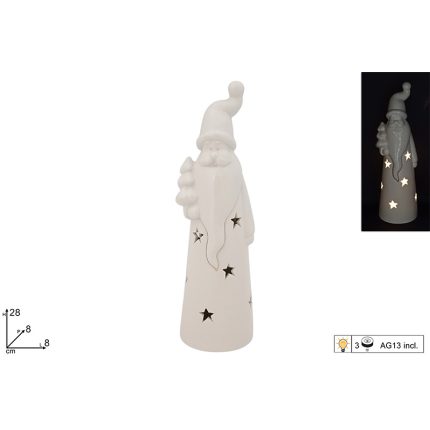 CHRISTMAS FATHER CERAMIC W/LIGHTS