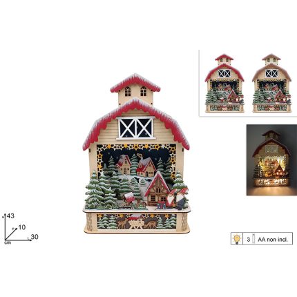 CHRISTMAS HOUSE VILLAGE W/LIGHTS